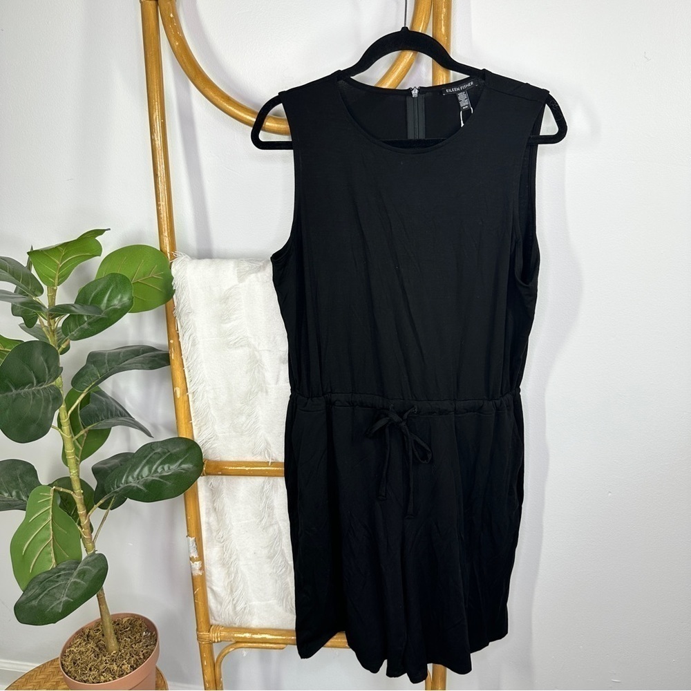NWT Eileen Fisher Black Short Romper sz M